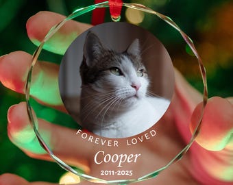 Personalized Cat Photo Memorial Ornament: Custom Pet Keepsake