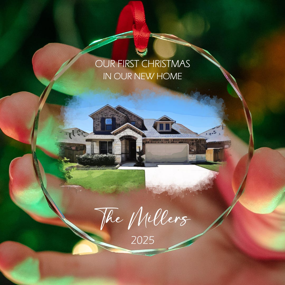 Personalized New Home Ornament, Custom Watercolor Housewarming Realtor ...