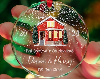 Personalized New Home Ornament, Custom House Ornament, Housewarming Gift, Realtor Client Gift, Family Home Ornament, Gift for Family