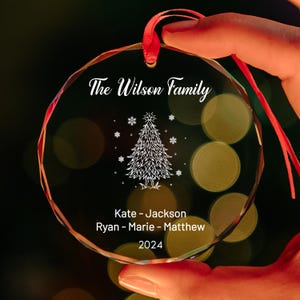 Personalized Family Christmas Ornament, Custom Family Ornament, Family Christmas Gift, Christmas Tree Decoration, Family Name Ornament