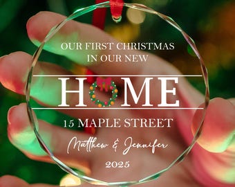 Personalized First Home Ornament, Custom Address House Ornament, Housewarming Gift, Family Home Ornament, Gift for Family