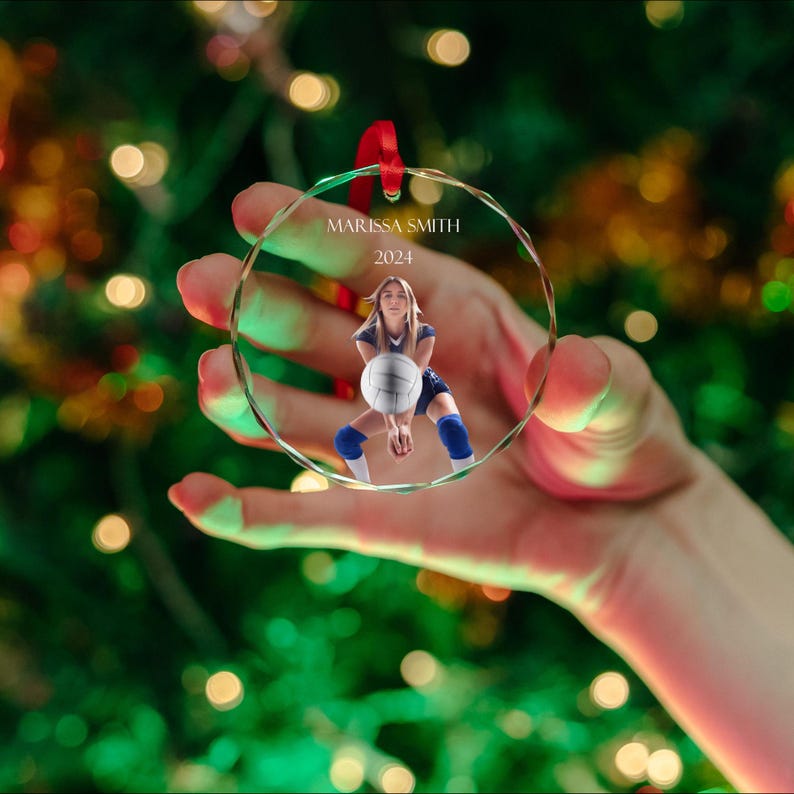 Custom Photo Volleyball Ornament, Volleyball Girlboy Senior Gifts