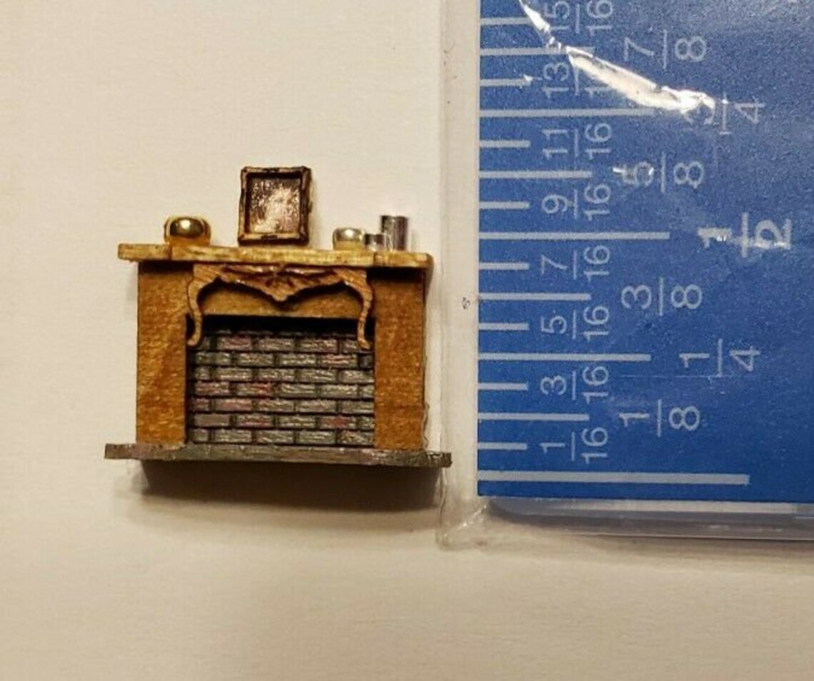 Miniature 1:144 Scale Wood and Brick ASSEMBLED Fancy DECORATED ...