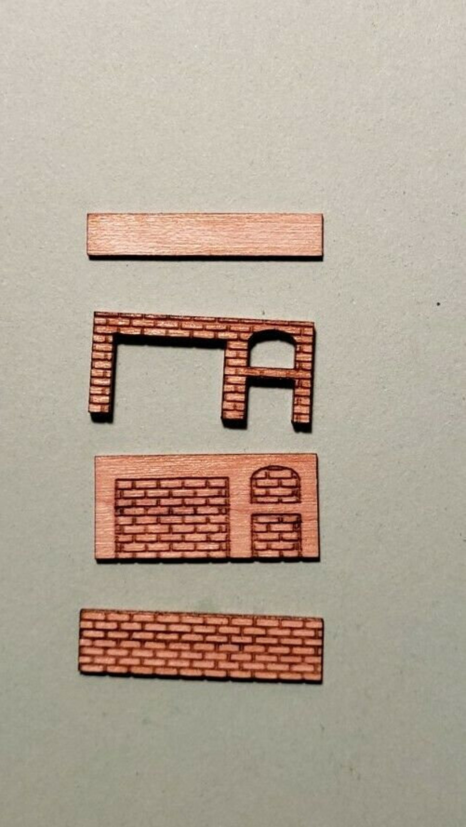 Dollhouse Miniature 1:144 Scale Brick With Wooden Mantle Kitchen ...