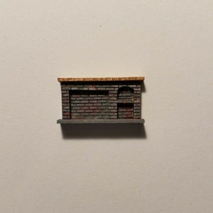 Dollhouse Miniature 1:144 Size Gray MultiColor Brick Kitchen Fireplace ASSEMBLED