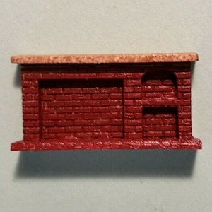 Dollhouse Miniature 1:144 Scale Red Brick Kitchen Fireplace ASSEMBLED