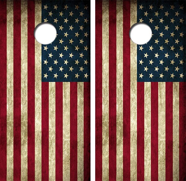 American Flag Cornhole Wrap Decal with Free Laminate Included