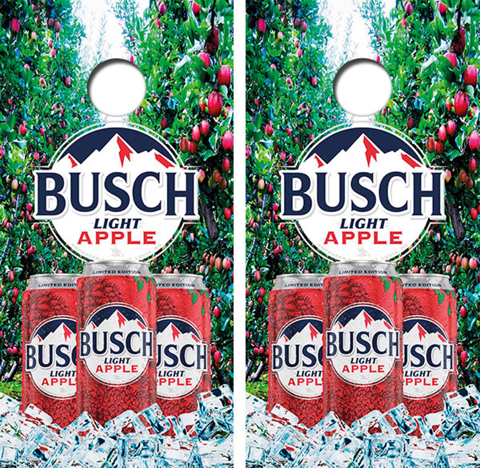 Busch Beer Apple Cornhole Wrap Decal with Free Laminate Etsy
