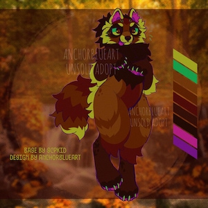 Tanuki peludo/fursona Autumn Spice adoptable