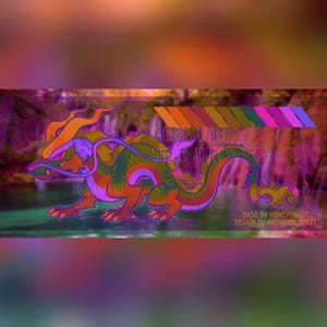 Vaporwave-waterval Dragon Furry/Fursona Adoptable