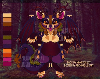 Goblincore Deer Dragon Furry/Fursona Adoptable