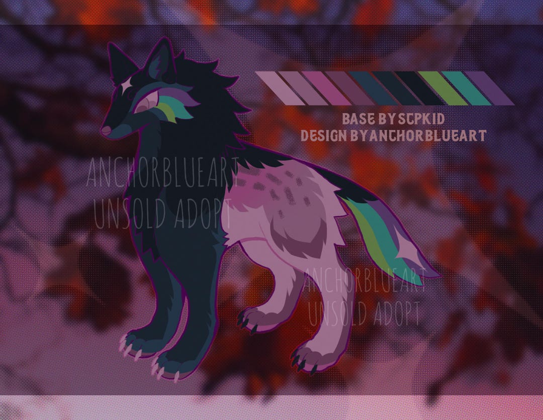 Wolf Reverse Split Split Twilight Wolf Furry/fursona Adopt - Etsy