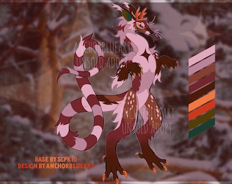 Candied Reindeer Dragon Furry/Fursona Adopt