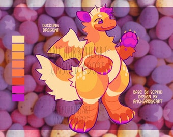 Easter Duckling Dragon Furry/Fursona Adoptable