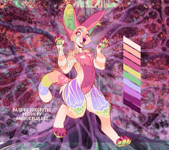 Pastel Fairycore Serval Furry/Fursona Adoptable