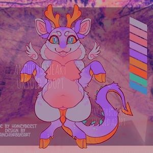 Snow Angel Dragon Furry/Fursona Adoptable