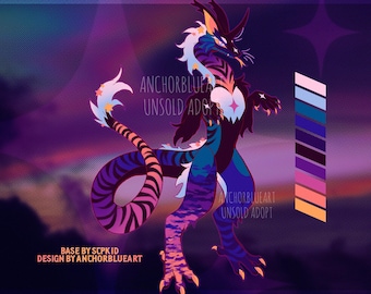 Cosmic Rainbow Dragon Furry/Fursona Adoptable