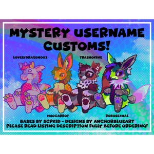 Tajemnicza nazwa użytkownika Projekt niestandardowy Furry/Fursona Do adopcji