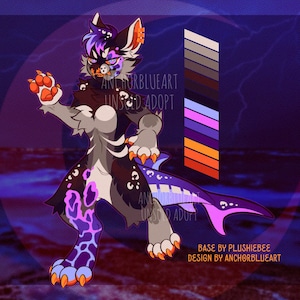Luminescent Storm Shark Dog Furry/Fursona Adoptable