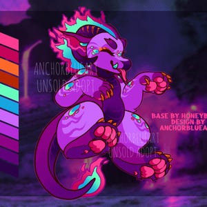 Purple Magma Flame Dragon Furry/Fursona Adoptable