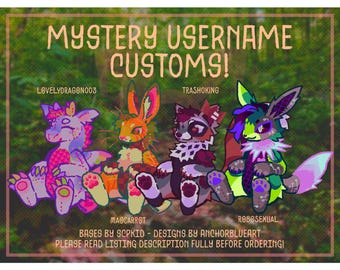 Mystery Username Custom Design Furry/Fursona Adoptable
