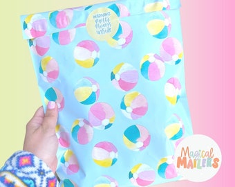 25ct-100ct 6x9 Poly Mailers, BEACH BALLS, 3.15mil Thick. Fun Printed Poly Mailers, Colorful Poly Mailers, Bright Summer Poly Mailers!