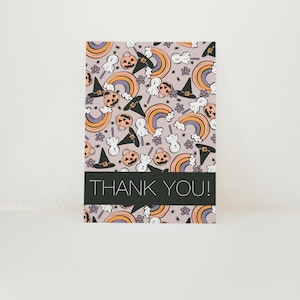 50-100 WITCHES AND RAINBOWS insert cards, Fall post cards, Halloween packaging inserts, Packaging cards, Shipping supplies, Thank you Cards