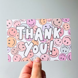 50-100ct BE HAPPY Happy face insert cards, Small business thank you cards, Packaging inserts, Packaging cards, shipping supplies, notecards