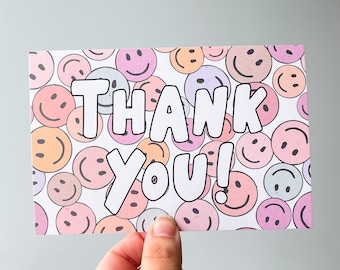 50-100ct BE HAPPY Happy face insert cards, Small business thank you cards, Packaging inserts, Packaging cards, shipping supplies, notecards