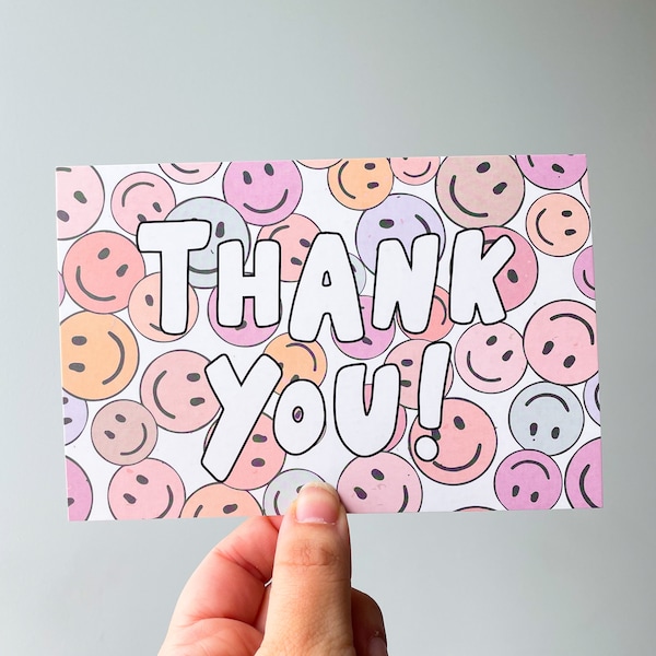 50-100ct BE HAPPY Happy face insert cards, Small business thank you cards, Packaging inserts, Packaging cards, shipping supplies, notecards