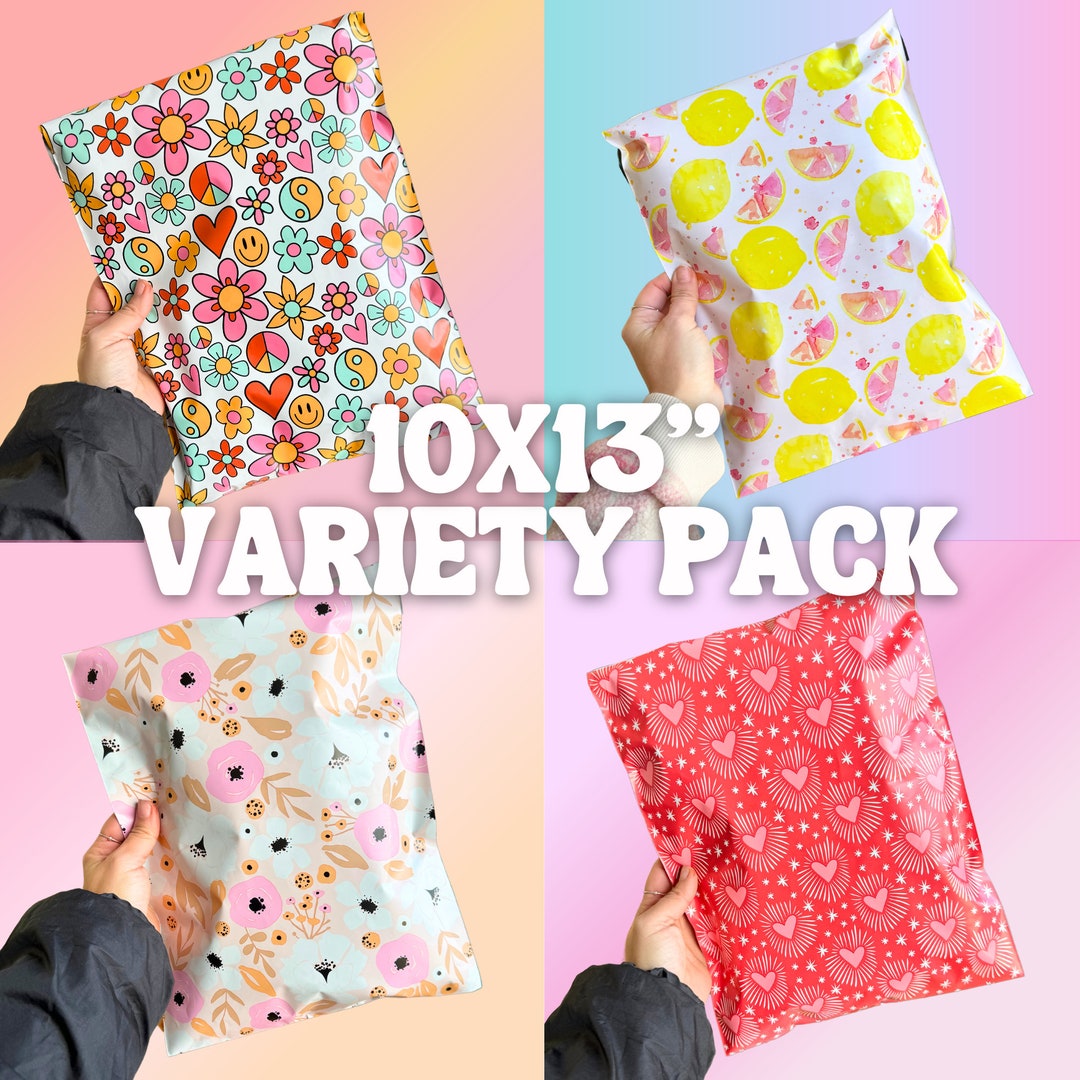 thumbnail image 2 of VALUEMAILERS 200 Designer Poly Mailer Envelopes – 100 Paisley, 100 Pink Flowers, 10x13 Self-Sealing 2 of 4