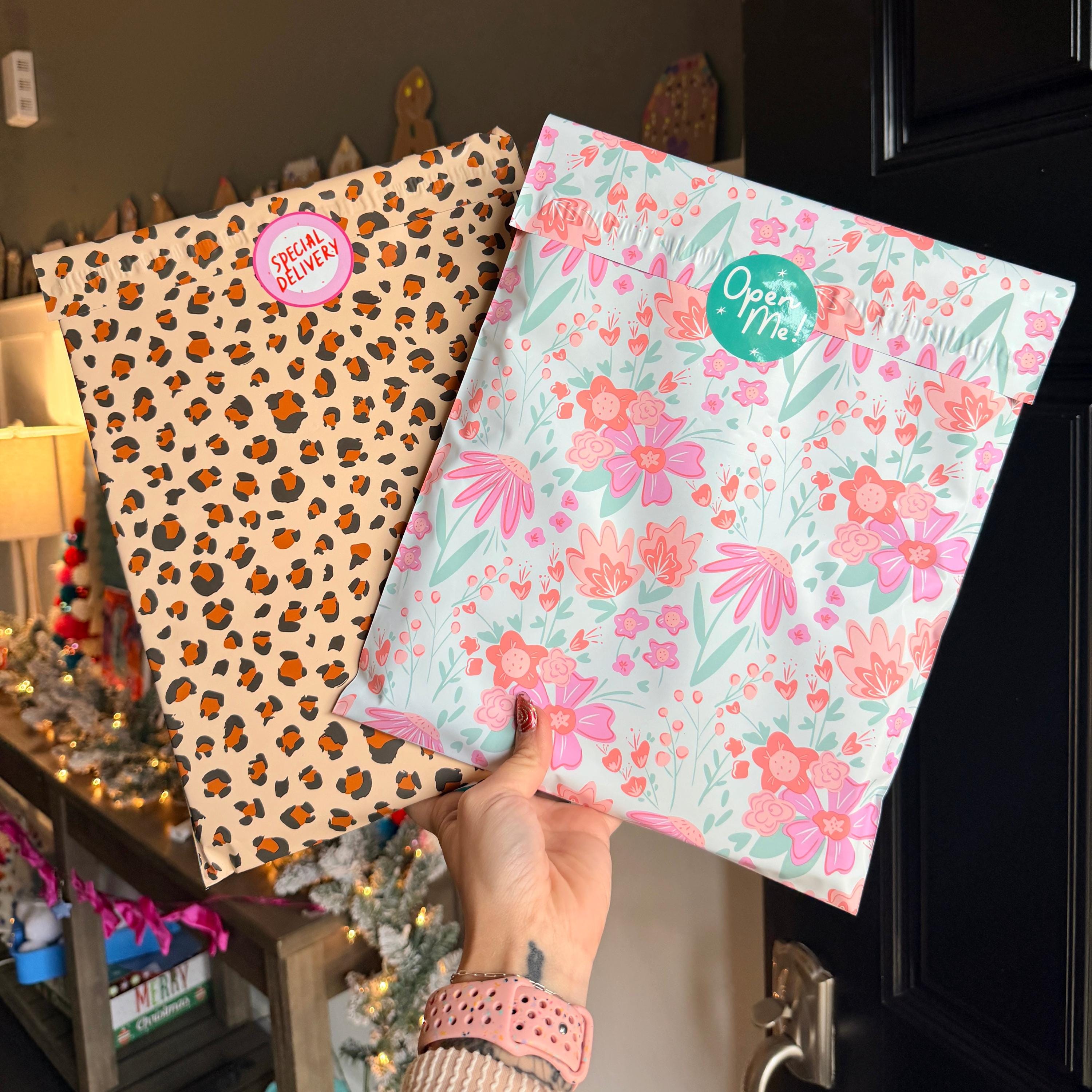25-100ct 10x13” Poly Mailer BLISSFUL FLORAL, 3.15mil Thick. Holiday ...