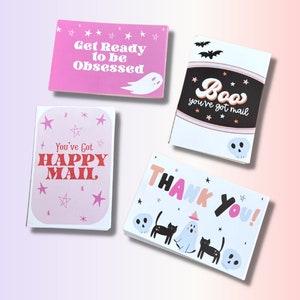 40-100 HALLOWEEN VARIETY INSERT cards, Halloween post cards, Holiday packaging inserts, packaging cards, shipping supplies, notecards
