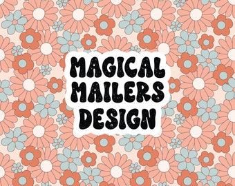 DIGITAL Download, RETRO FLORAL 1 Seamless Pattern, Repeat Pattern, Spring Pattern, Retro Summer Seamless Pattern, Floral Seamless