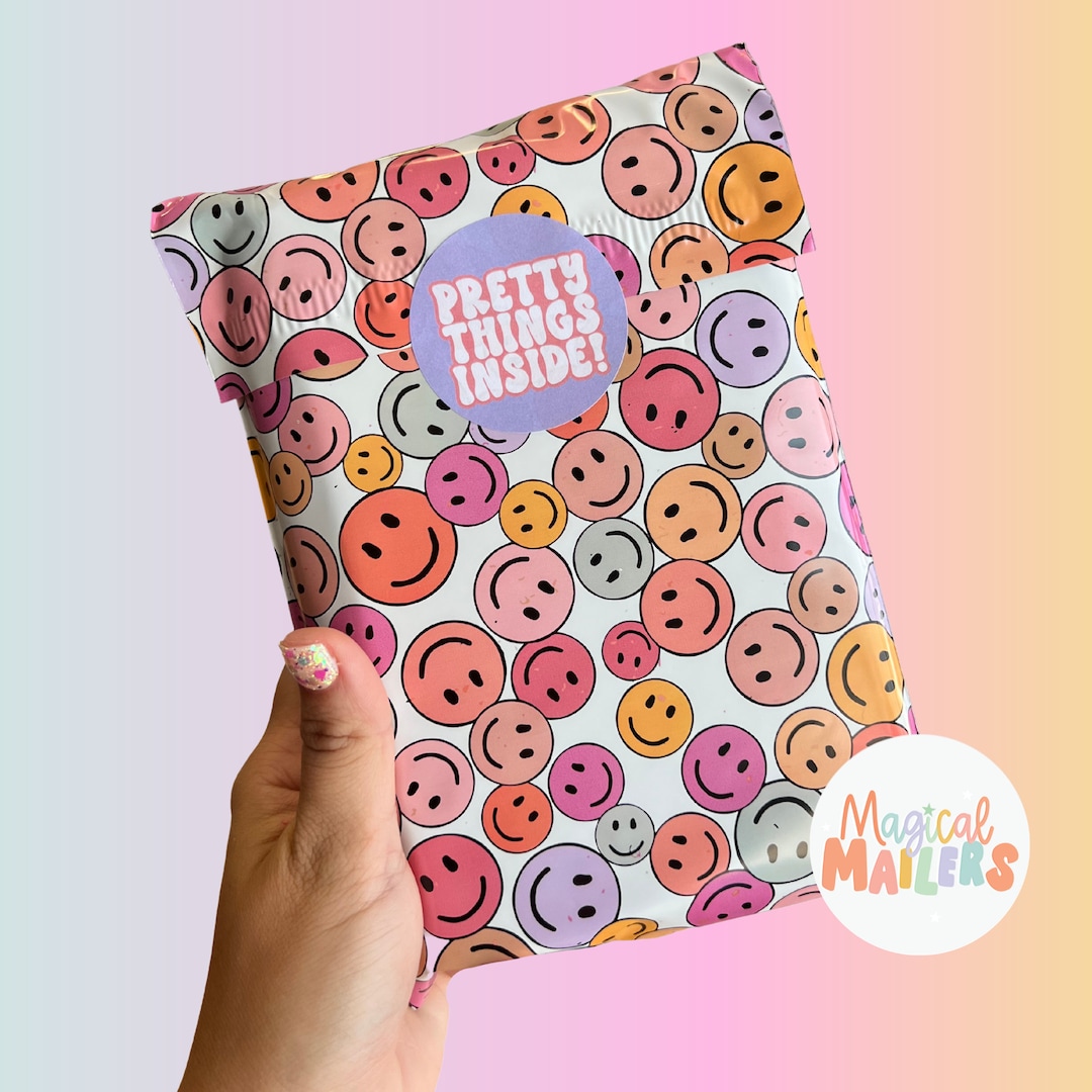 25ct100ct 6x9 Poly Mailer BE HAPPY, 3.15mil Thick. Boutique Poly