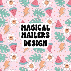 DIGITAL Download, Pink SUMMER MADNESS Seamless Pattern, Repeat Pattern, Spring Pattern, Retro Summer Seamless Pattern