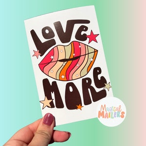 50-100 LOVE MORE Valentines Day thank you cards, summer post cards, packaging inserts, packaging cards, shipping supplies, notecards