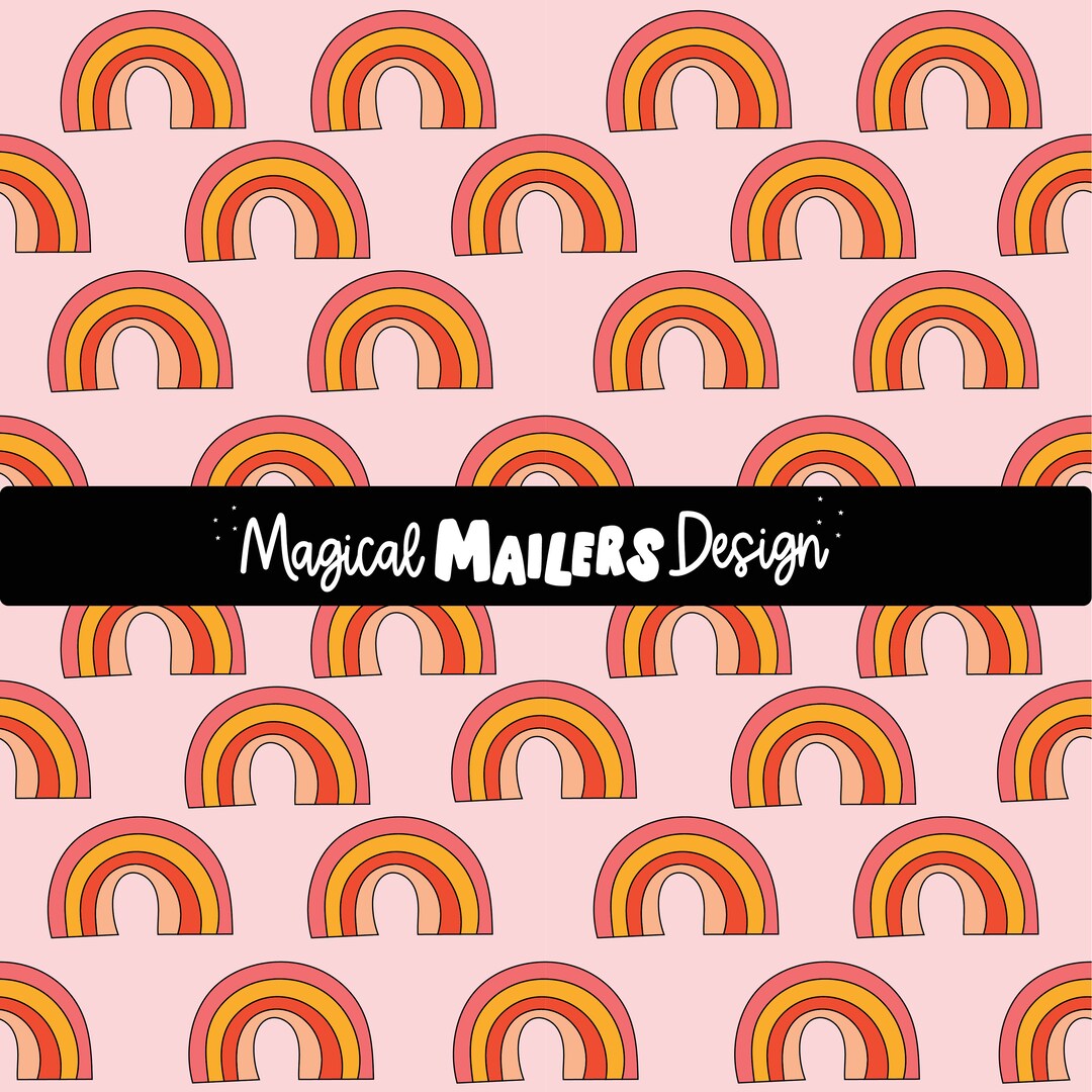 DIGITAL Download, RETRO RAINBOW Seamless Pattern, Repeat Pattern ...