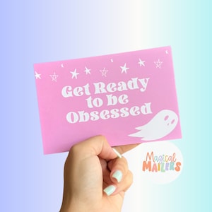 50-100 SPOOKY OBSESSED thank you cards, Halloween post cards, Holiday packaging inserts, packaging cards, shipping supplies, notecards