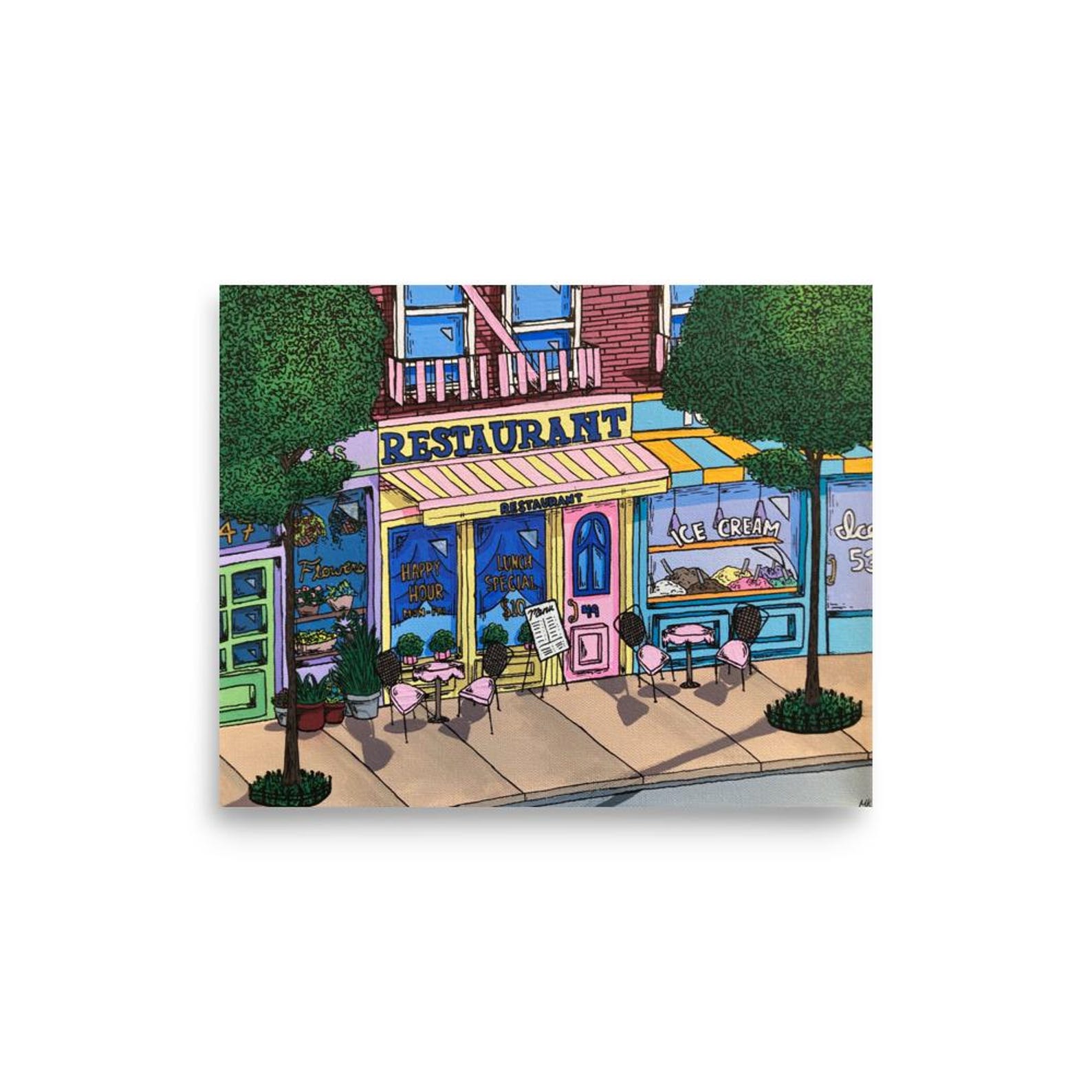 Cute Restaurant Print | Fine Art Print | 