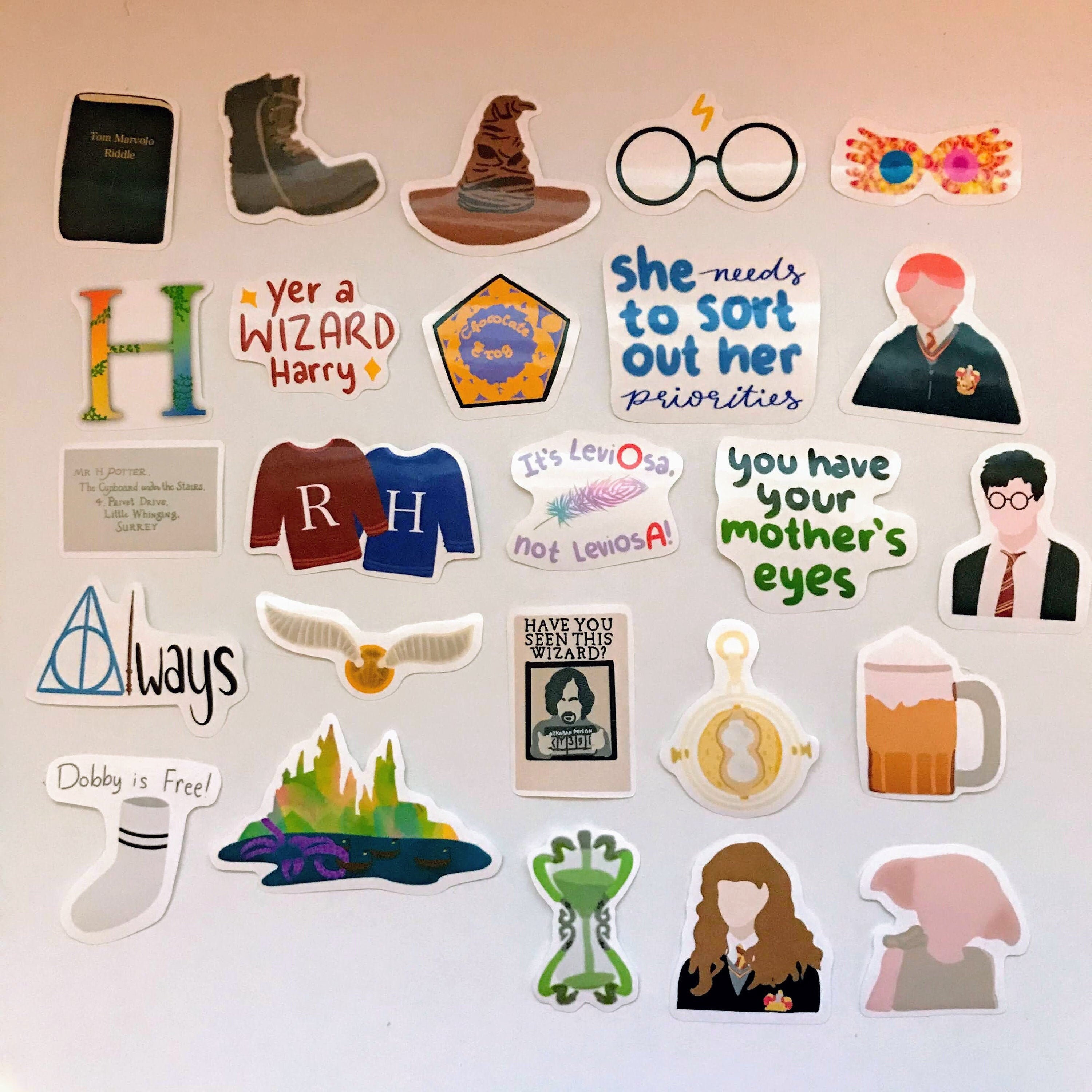 Harry Potter Sticker Pack 25 Pieces Vinyl Sticker Pack Etsy