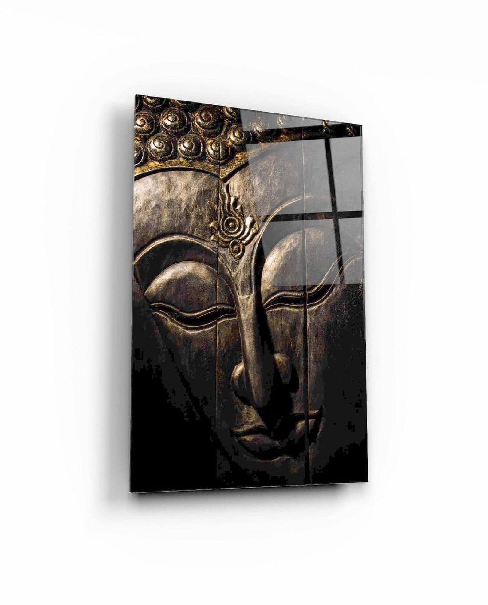 Buddha Glass Painting Wall Art / Home and Office Decoration Etsy