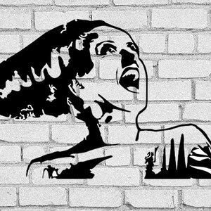 Bride of Frankenstein SVG: Halloween Clip Art, Stencil (Digital Download