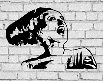 Frankensteins Braut SVG: Halloween Clip Art, Schablone (Digitaler Download