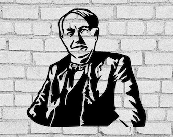 Thomas Edison SVG: Clipart dell'inventore, design per maglietta (download digitale)