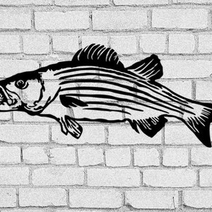 Striped Bass SVG: Fishing Clipart, T-Shirt Design (Digital Download)