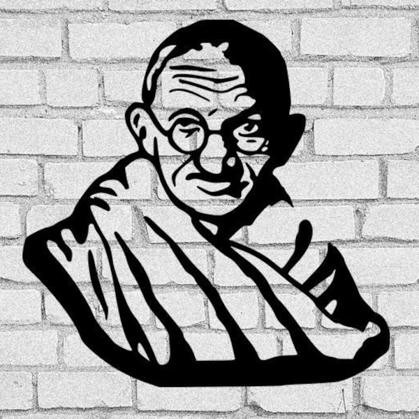 Gandhi SVG | Gandhi clip art | India |  Gandhi Download | Bapu | Mahatma Gandhi | Mohandas Karamchand Gandhi | Cricut
