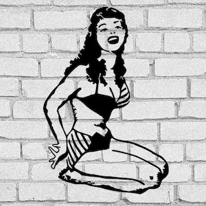 Modelo pin-up SVG | Pin up modelo clip-art | Modelo pin-up | Modelo Pin up Baixar | modelo de glamour | Hollywood | bomba | Cricut