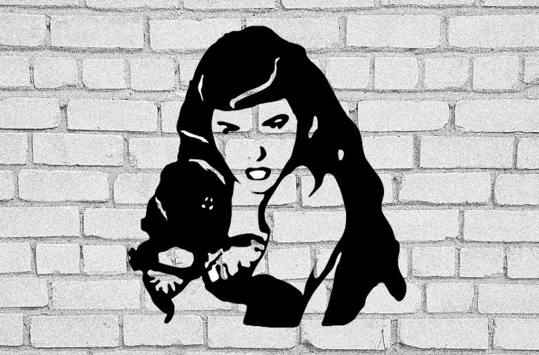 Pin Up Girl Graffiti Stencil