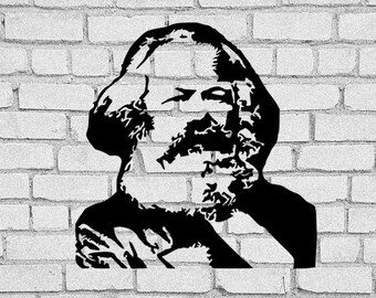 Karl Marx SVG Clipart: Projekt koszulki, plik do grawerowania (pobieranie cyfrowe)
